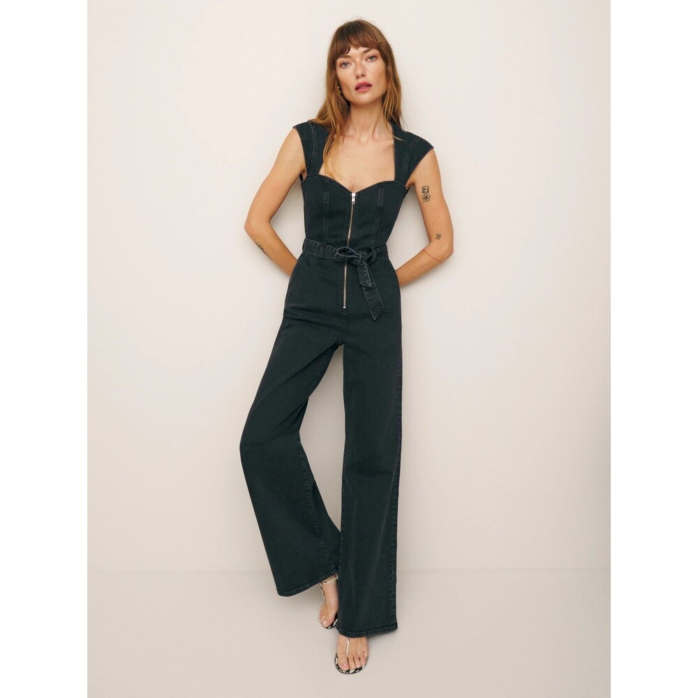 Calypso Wide Leg Denim Jumpsuit